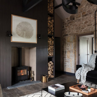 75 Beautiful Living Room with a Wood Burning Stove Ideas & Designs ...