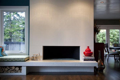 Living room - contemporary living room idea in Portland