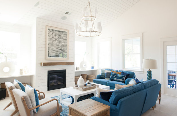Beach Style Living Room by JLV Creative
