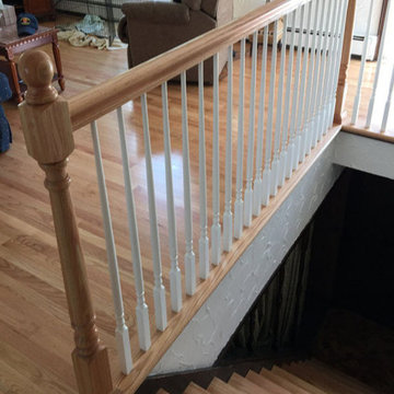 Oak staircase refinish and intall new banisters and spindles