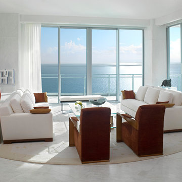 oceanfront penthouse living room