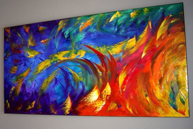 Oil Painting on Canvas 48x24 Huge Original Abstract Modern Fine Art