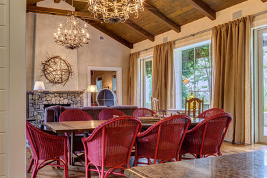 Dining room - rustic dining room idea in Los Angeles