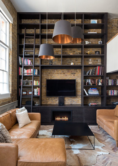 Industrial Living Room by Barnes Design