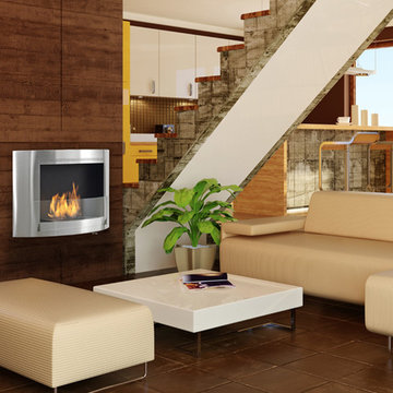 Olympia Stainless Steel Wall Mounted Ethanol Fireplace