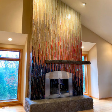 Ombré Mosaic Fireplace