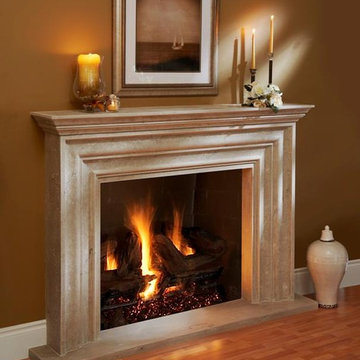 Omega Fireplace Mantel of Stone in Miami