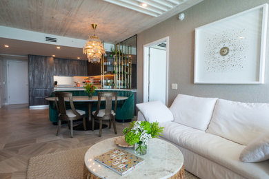 Inspiration for a coastal living room remodel in Miami
