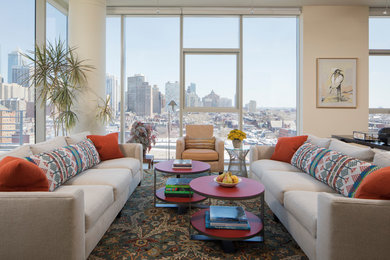 Living room - contemporary living room idea in Philadelphia