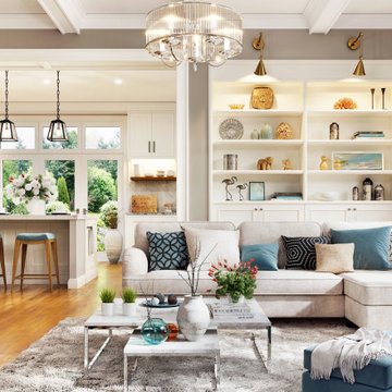 Open Concept Living room, Kitchen