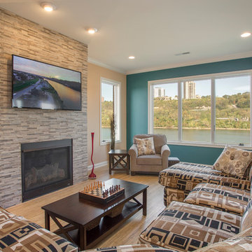 Open Family Room-  with walk out to the view of the Ohio River