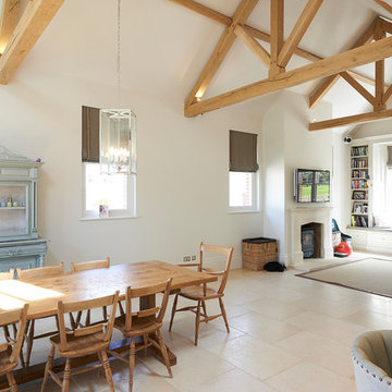 Open Plan Dining and Family room with vaulted ceiling - Refurbished Victorian Fa