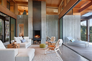 Living room - contemporary living room idea in Seattle