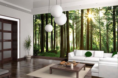 Design ideas for a world-inspired living room in Vancouver.