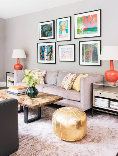Transitional Living Room by Meghan Carter Design Inc.