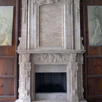 Overmantel in Travertine - Marble Fireplace
