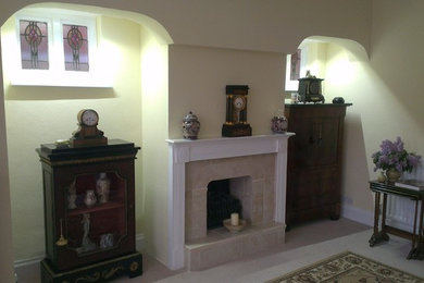 This is an example of a contemporary living room in West Midlands.