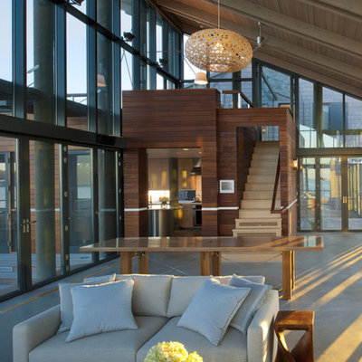 Inspiration for a contemporary open concept living room remodel in DC Metro