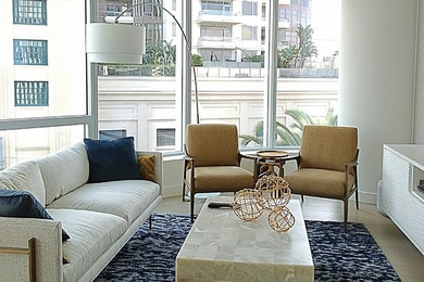Trendy living room photo in San Diego