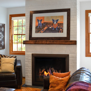 Painted Brick Fireplace