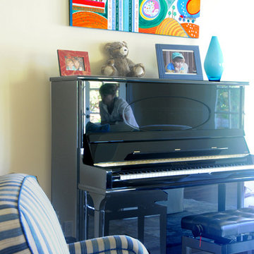 Painting above the piano, in a beautiful Stanford home.