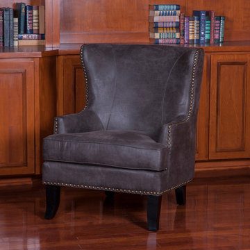 Palance Charcoal Winged Chair