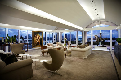Transitional living room photo in New York
