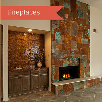 Palm Springs Artisan Copper Fireplace