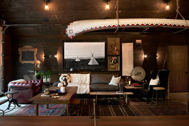 Inspiration for a rustic living room remodel in Nashville