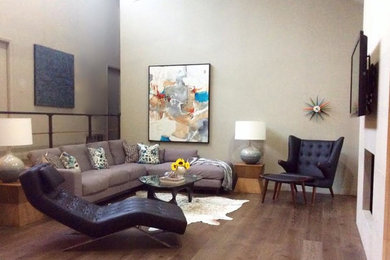 Example of a trendy living room design in Austin