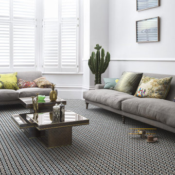Patterned Designer Carpet In The Living Room