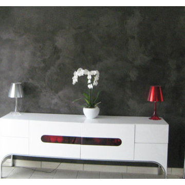 Paul Hatton Interiors Polished Concrete walls floors and bespoke features London