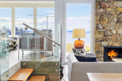 Inspiration for a coastal living room in Vancouver.