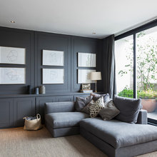 Dark Grey painted living rooms