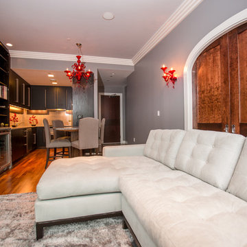 Penthouse with New England Natural Stone Fireplace and Wine Cooler