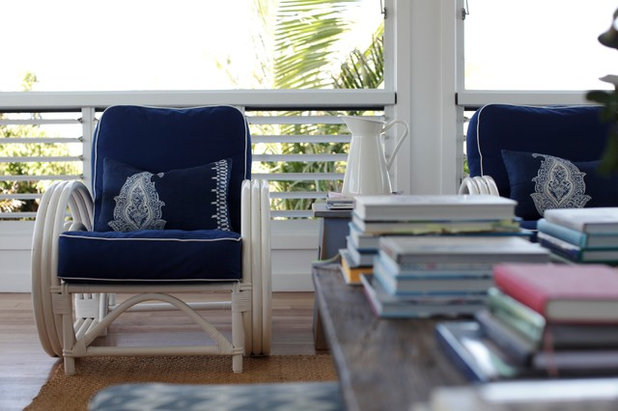 Beach Style Living Room by Black & Spiro Interior Design