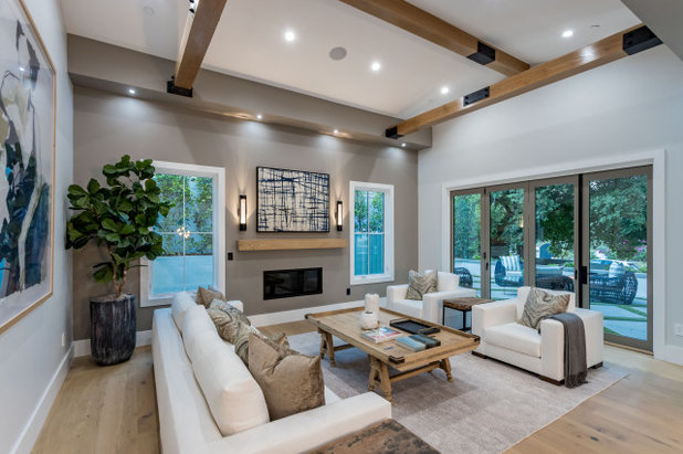 Transitional Living Room by iPhotographyHOMES
