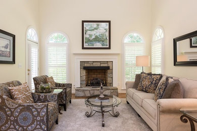 Inspiration for a transitional living room remodel in Raleigh