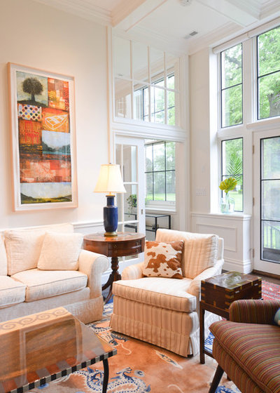 Transitional Living Room by Elana Rudiger Interior Design