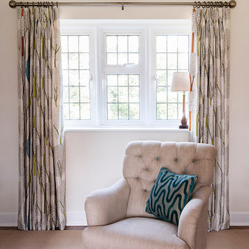 Pinch pleat curtains with pole