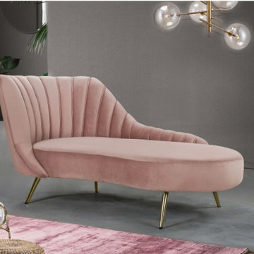 Pink Velvet Chaise