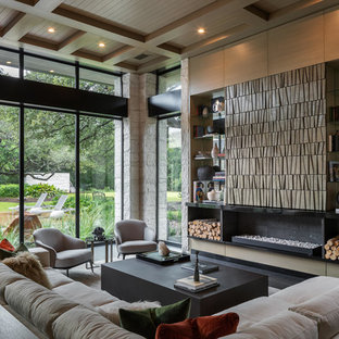 75+ Wohnen mit grauer Wandfarbe und schwarzem Boden Ideen & Bilder