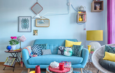 Ideas para decorar: Utiliza el mismo color en el sofá y la pared