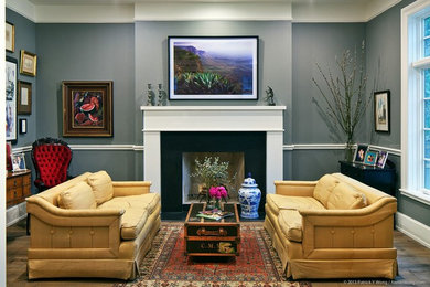 Example of an eclectic living room design in Austin