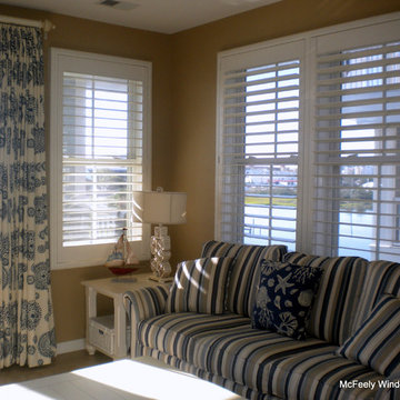 Plantation Shutters with Draperies-Ocean City, MD - McFeely Window Fashions