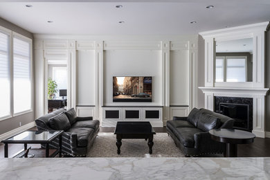 This is an example of a contemporary living room in Edmonton.