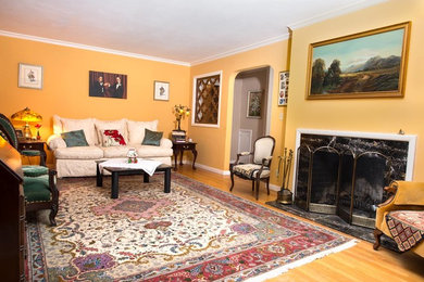 Living room - modern living room idea in Boston