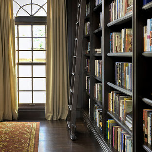 Example of a classic living room library design in San Francisco