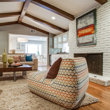 Preston Hollow Bungalow Living Room Fireplace