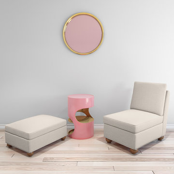 Pretty In Pink: Leroy Chair in Alabaster Linen